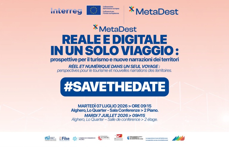Visualizza il contenuto: Meta - Dest evento finale | “Reale e digitale in un solo viaggio: prospettive per il turismo e nuove narrazioni dei territori” | 7 luglio ore 9.15 Alghero