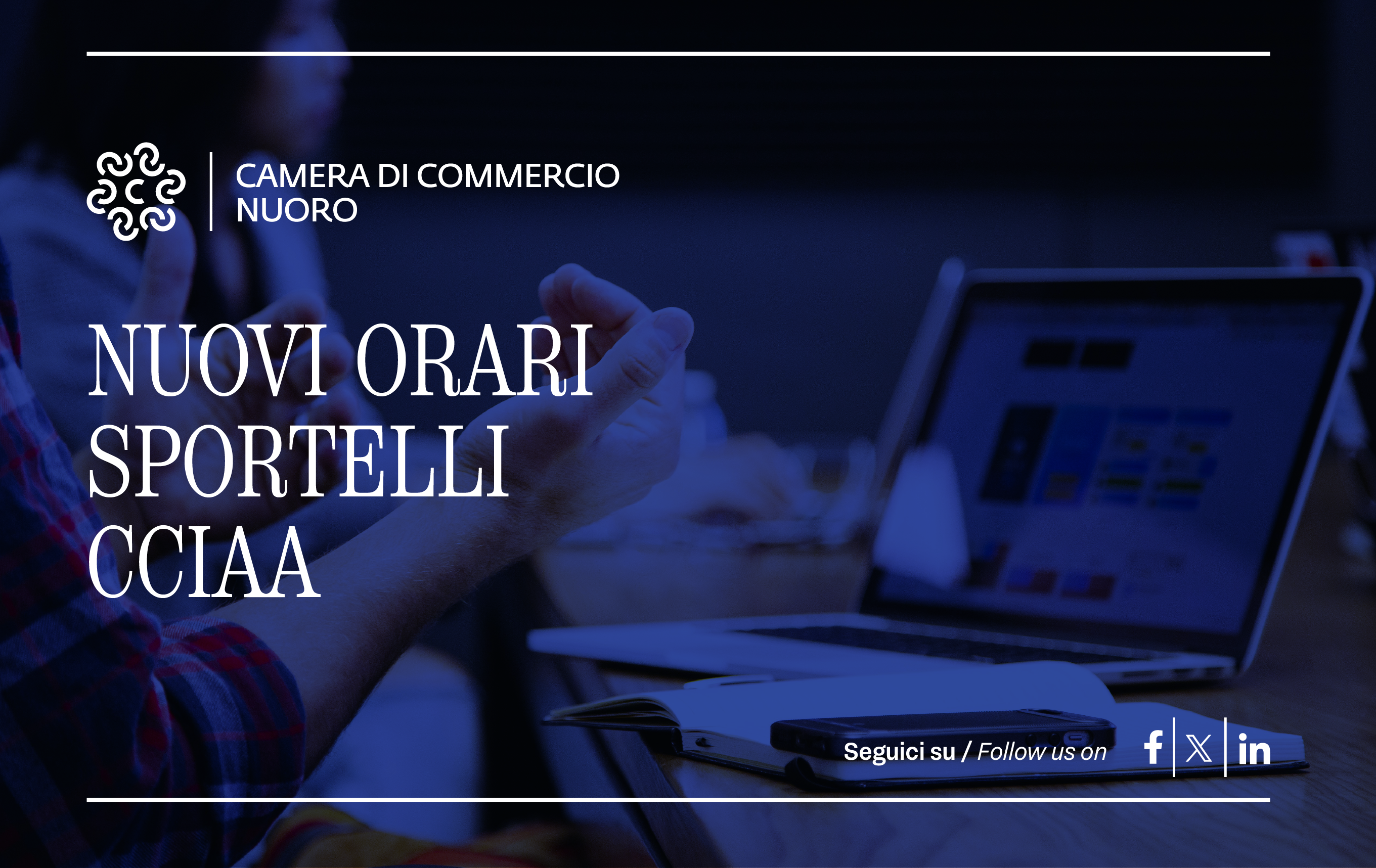 Visualizza il contenuto: Nuovi orari di apertura degli sportelli della Camera di Commercio di Nuoro