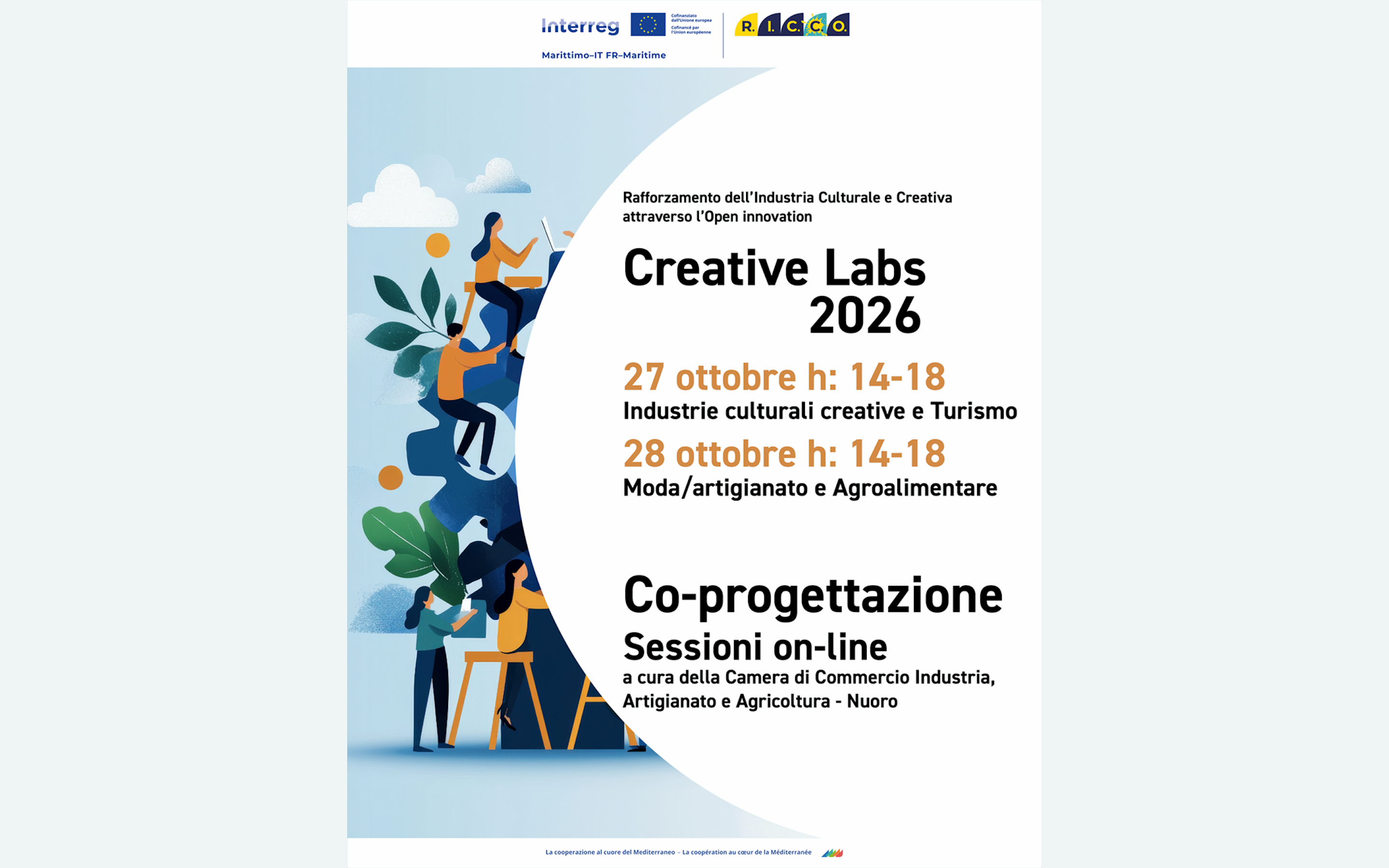 Visualizza il contenuto: RICCO Creative Labs 2026: due sessioni online di co-progettazione il 27 e 28 ottobre
