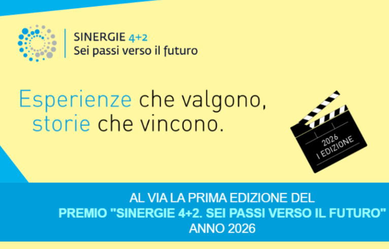 Visualizza il contenuto: Premio “Sinergie 4+2. Sei passi verso il futuro”: aperte le candidature per scuole e percorsi della filiera tecnologico-professionale. Candidature entro il 30/06