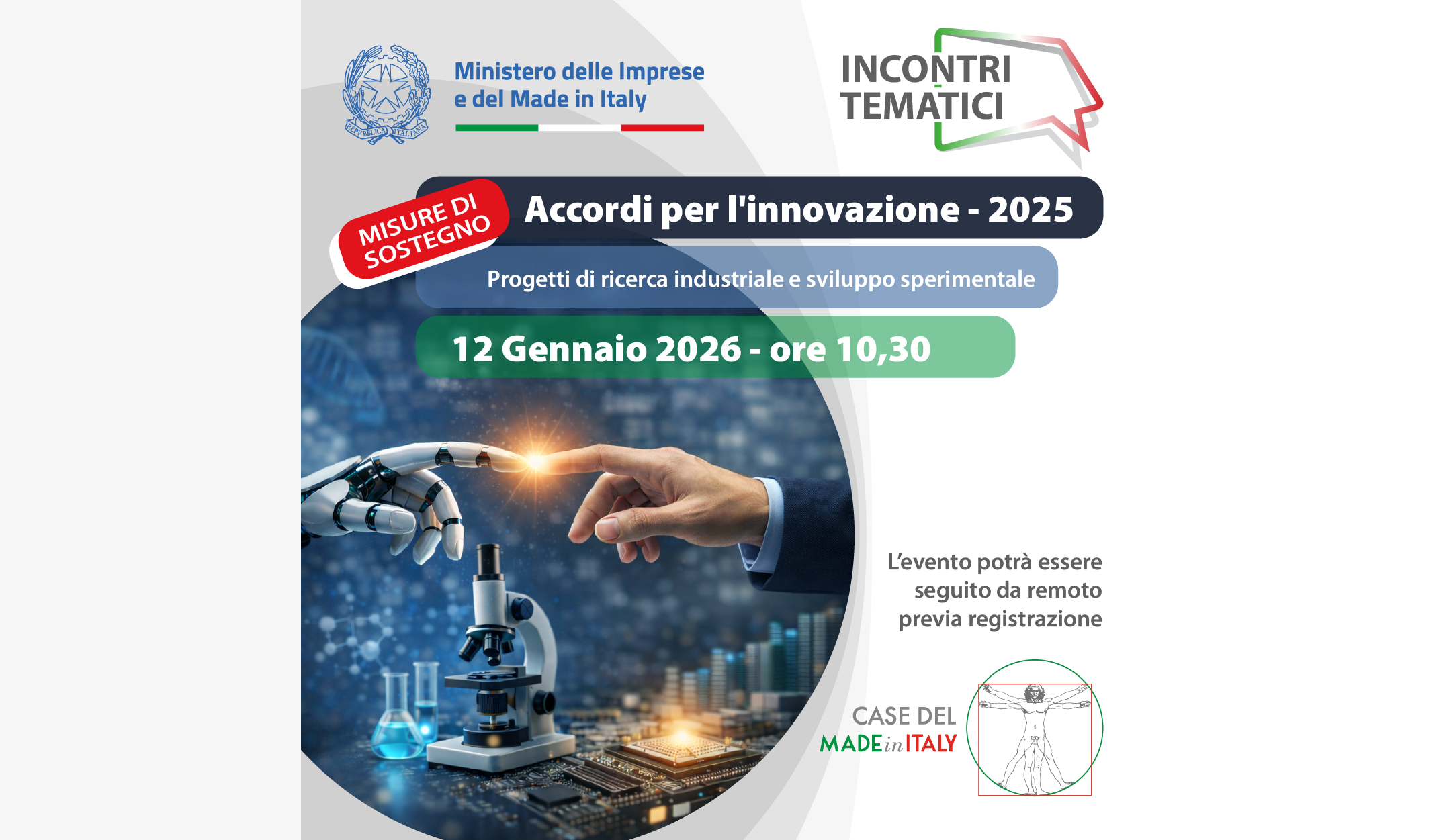 Visualizza il contenuto: Accordi per l’innovazione – Bando 2025: webinar informativo il 12 gennaio 2026