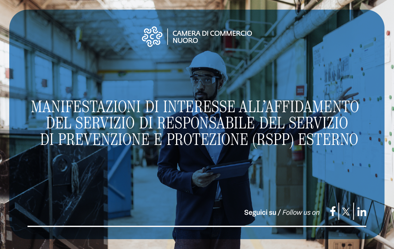 Visualizza il contenuto: Sicurezza sul lavoro: avviso della Camera di Commercio di Nuoro per il servizio RSPP esterno | Candidature entro 27/04/2026